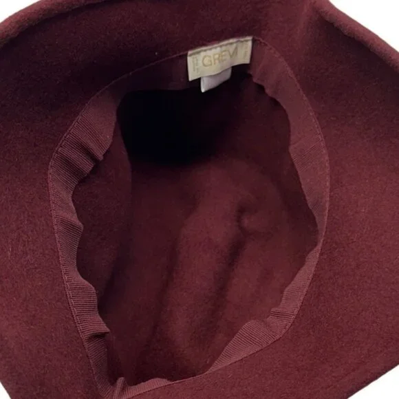 Vintage 40s Era Style Grevi Firenzi Women's Burgundy Red Rabbit Felt Cloche Hat - Picture 7 of 8